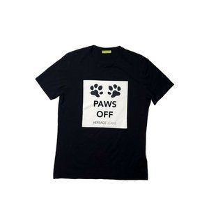 Versace (M/L) Paws Off Tee Black Versace Jeans Cute Dog Animal Retro